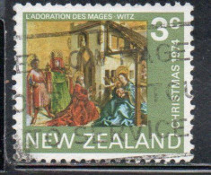 NEW ZEALAND NUOVA ZELANDA 1974 ADORATION OF THE KINGS CHRISTMAS NATALE NOEL WEIHNACHTEN NAVIDAD 3c USED USATO OBLITERE' - Used Stamps