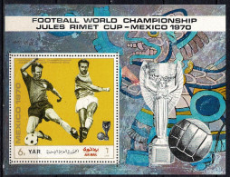 Yemen (Yar) Sport 1970 World Football Cup Mexico Souvenir Sheet - 1970 – Mexico