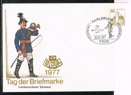 POST 44 - ALLEMAGNE Entier Postal Journée Du Timbre Karlsruhe 1977 - Enveloppes Privées - Neuves