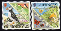 # GUERNSEY (United Kingdom) - 1999 - CEPT EUROPA Natura Park  HERM ISLAND - Bird Butterfly - Set 2 Stamps MNH - 1999