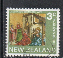 NEW ZEALAND NUOVA ZELANDA 1974 ADORATION OF THE KINGS CHRISTMAS NATALE NOEL WEIHNACHTEN NAVIDAD 3c USED USATO OBLITERE' - Oblitérés