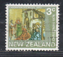 NEW ZEALAND NUOVA ZELANDA 1974 ADORATION OF THE KINGS CHRISTMAS NATALE NOEL WEIHNACHTEN NAVIDAD 3c USED USATO OBLITERE' - Oblitérés