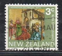 NEW ZEALAND NUOVA ZELANDA 1974 ADORATION OF THE KINGS CHRISTMAS NATALE NOEL WEIHNACHTEN NAVIDAD 3c USED USATO OBLITERE' - Used Stamps