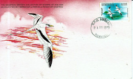 1979. Carte Illustrée De La Collection De Timbre Sur La Mer De La Fondation Cousteau. Le Paille En Queue En Vol - Antilles