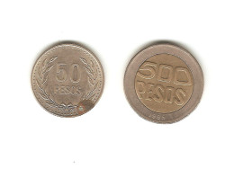 460/ Colombie : 50 Pesos 1989 - 500 Pesos 1995 - Colombia