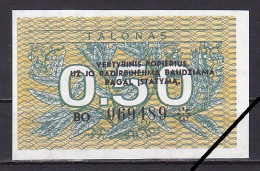 Lithuania, 0.50 Talonas, 1991/With Text Prefix BO, Grade UNC - Lithuania