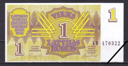 Latvia, 1 Rublis, 1992/E. Repse & J. Ozolins Prefix KB, Grade UNC - Latvia