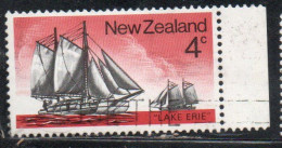 NEW ZEALAND NUOVA ZELANDA 1975 HISTORIC SAILING SHIPS SCOW LAKE ERIE 1873 4c USED USATO OBLITERE' - Oblitérés