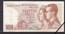Belgium, 50 Francs, 1966, Grade F - 50 Francos