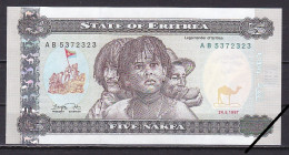 Eritrea, 5 Nakfa, 1997/Prefix AB, Grade UNC - Eritrea