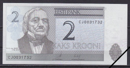 Estonia, 2 Krooni, 2007/A. Lipstok & M. Sõrg Prefix CJ, Grade UNC - Estonia