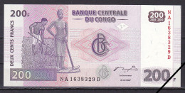 Congo/Democratic Republic, 200 Francs, 2007/Prefix NA Suffix D, Grade UNC - Repubblica Democratica Del Congo & Zaire