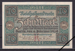 Germany/Weimar, 10 Mark, 1920/Prefix W, Grade UNC - 10 Mark