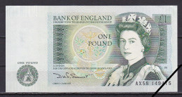 UK/Bank Of England, 1 Pound, 1982/D. H. F. Somerset Prefix AX58, Grade EF - 1 Pound