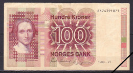 Norway, 100 Kroner, 1993/Skånland & Johansen, Grade F (Read Description) - Norway
