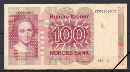 Norway, 100 Kroner, 1986/Skånland & Sagård, Grade F - Norway