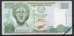 Cyprus, 10 Pound, 1998/A. Afxentiou Prefix AC, Grade F - Cyprus