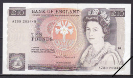UK/Bank Of England, 10 Pounds, 1980-84/D. H. F. Somerset Litho 'L' Prefix AZ89, Grade VF - 10 Pounds