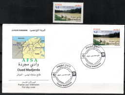 2021-Joint Issue Tunisia-Algeria :Madjerda River(1Value+FDC) // émission Commune Tunisie-Algérie :Oued Madjerda (1v+FDC) - Emissions Communes