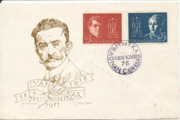 Yugoslavia  Slovenia FDC 10-5-1971 Ivan Cankar Set Of 2 With Cachet - FDC