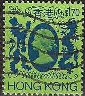 HONG KONG 1982 Queen Elizabeth II - $1.70 - Deep Blue, Blue & Green FU - Oblitérés