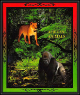 2084/ Centrafrique Centrfricaine Bloc Gorilla Gorille Singes Singe Monkey Monkeys Apes Lion Neuf ** MNH Tirage Privé - Gorilas