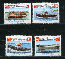 KAMPUCHEA : BATEAUX - N° Yvert 584/588 Obli. - Kampuchea