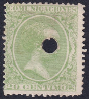 Spain 1889 Sc 262 España Ed 220 Telegraph Punch (taladrado) Cancel - Telegraph