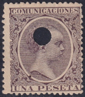 Spain 1889 Sc 268 España Ed 226T Telegraph Punch (taladrado) Cancel - Télégraphe