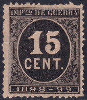 Spain 1898 Sc MR25 España Ed 238 War Tax MNG(*) Toned - Oorlogstaks