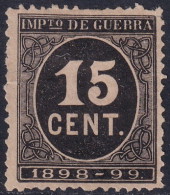 Spain 1898 Sc MR25 España Ed 238 War Tax MNG(*) Toned - Kriegssteuermarken