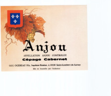 Etiquette De Vin ANJOU Cépage Cabernet TB Neuve - Verzamelingen, Voorwerpen En Reeksen