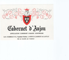 Etiquette De Vin Cabernet D'Anjou TB Neuve - Collections & Sets