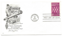 First Day Of Issue 1964 FDC Radio Amateurs 50 Th Anniversary American Radio Relay League  USA - 1961-1970