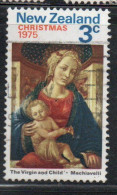 NEW ZEALAND NUOVA ZELANDA 1975 VIRGIN AND CHILD CHRISTMAS NATALE NOEL WEIHNACHTEN NAVIDAD 3c USED USATO OBLITERE' - Oblitérés