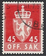 Norwegen Dienstm. 1955, Mi.-Nr. 76 X, Gestempelt - Dienstmarken