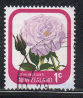 NEW ZEALAND NUOVA ZELANDA 1975 ROSES FLORA FLOWERS STERLING SILVER 1c USED USATO OBLITERE' - Used Stamps