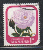 NEW ZEALAND NUOVA ZELANDA 1975 ROSES FLORA FLOWERS STERLING SILVER 1c USED USATO OBLITERE' - Used Stamps