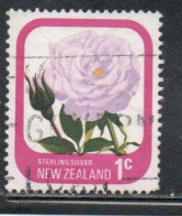 NEW ZEALAND NUOVA ZELANDA 1975 ROSES FLORA FLOWERS STERLING SILVER 1c USED USATO OBLITERE' - Used Stamps