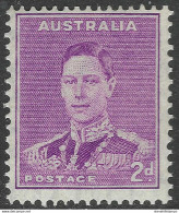 Australia. 1937-49 KGVI. 2d Purple MNH. P15X14 SG 185 - Ungebraucht