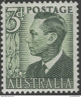 Australia. 1950 KGVI. 3d Green MNH. SG 237d - Ongebruikt