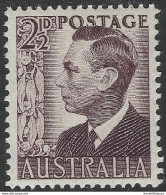 Australia. 1950 KGVI. 2½d Brown MNH. SG 237c - Ungebraucht