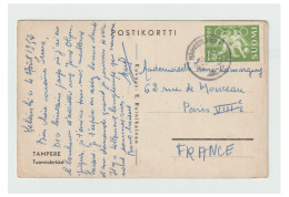 FINLANDE--Jeux Olympiques De 1952--Lettre Vers PARIS--Voir Texte - CP Du 4 Août Lendemain De La Clôture Des Jeux - Cartas & Documentos