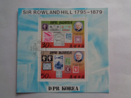 Corée Du Nord  Sir Rowland Hill Korea Poste Timbre Feuillet Penny Black - Rowland Hill