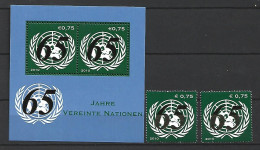 Timbre Nation Unies De Vienne Neuf ** N 687 + Bloc N 20   Vendu Au Prix De La Poste - Unused Stamps