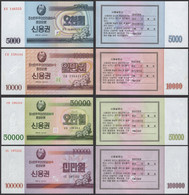 Korea Credit Ticket 2003 5000 10000 50000 100000won 4pcs UNC - Corée Du Nord