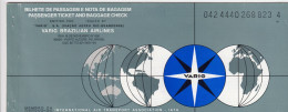 Viação Aérea Rio-Grandense - VARIG  /  BIGLIETTO  _ PASSENGER TICKET  _ 1988 - Mundo