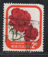 NEW ZEALAND NUOVA ZELANDA 1975 ROSES FLORA FLOWERS LILLI MARLENE 2c USED USATO OBLITERE' - Used Stamps
