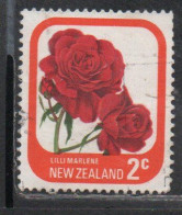 NEW ZEALAND NUOVA ZELANDA 1975 ROSES FLORA FLOWERS LILLI MARLENE 2c USED USATO OBLITERE' - Used Stamps