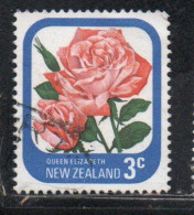 NEW ZEALAND NUOVA ZELANDA 1975 ROSES FLORA FLOWERS QUEEN ELIZABETH 3c USED USATO OBLITERE' - Used Stamps